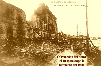 La Palazzata del porto di Messina dopo il terremoto del 1908